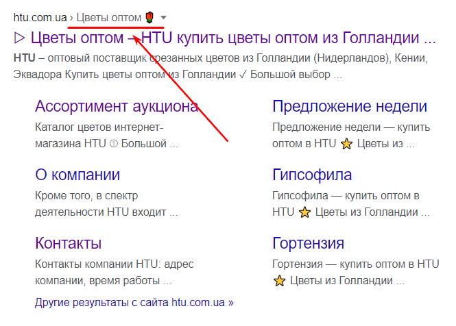 Розмітка хлібних крихт на сайті магазина квітів