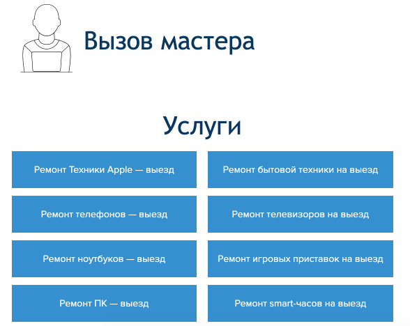 Перлік послуг, що надаються майстрами smart-service.ua 