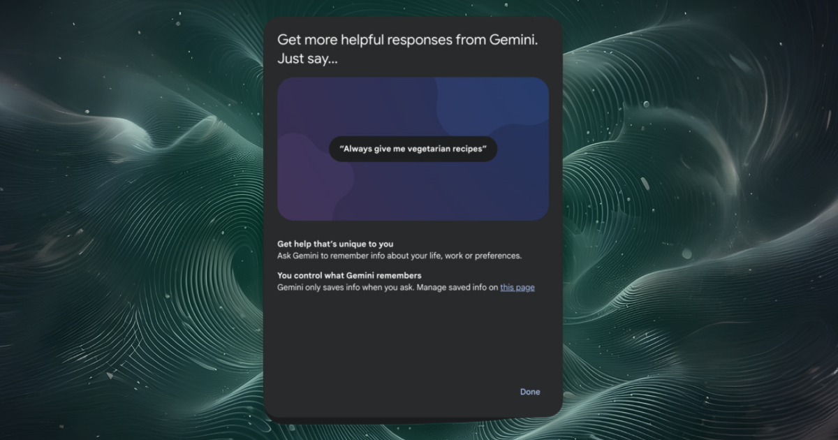 Google додав функцію пам'яті до чат-бота Gemini