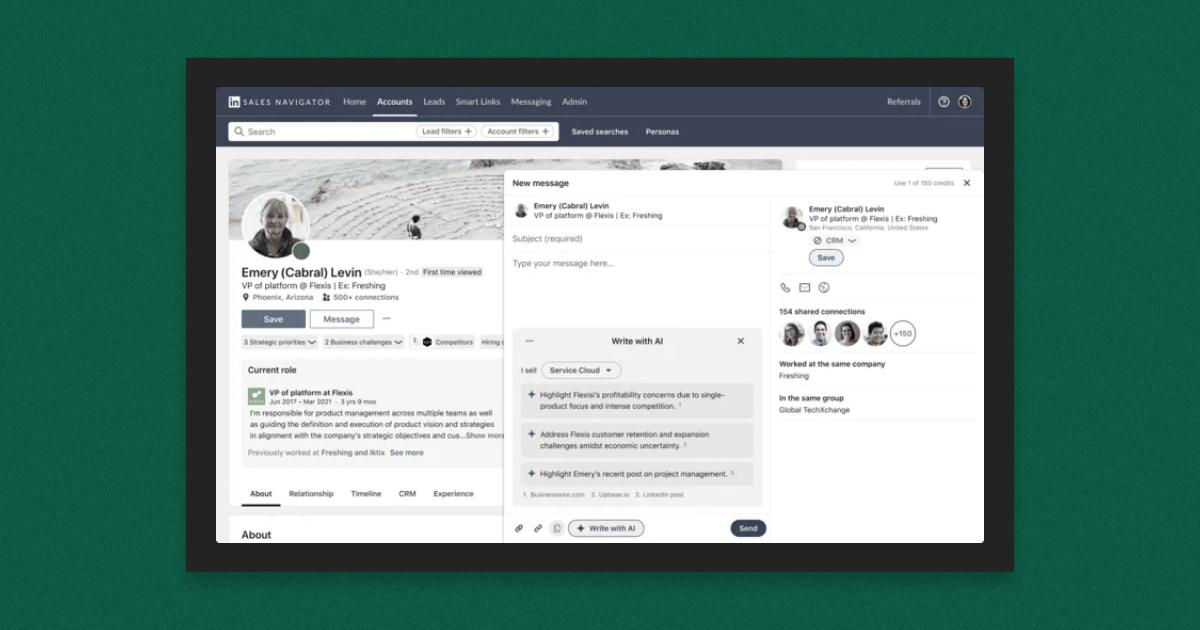 LinkedIn додав функції штучного інтелекту у Sales Navigator