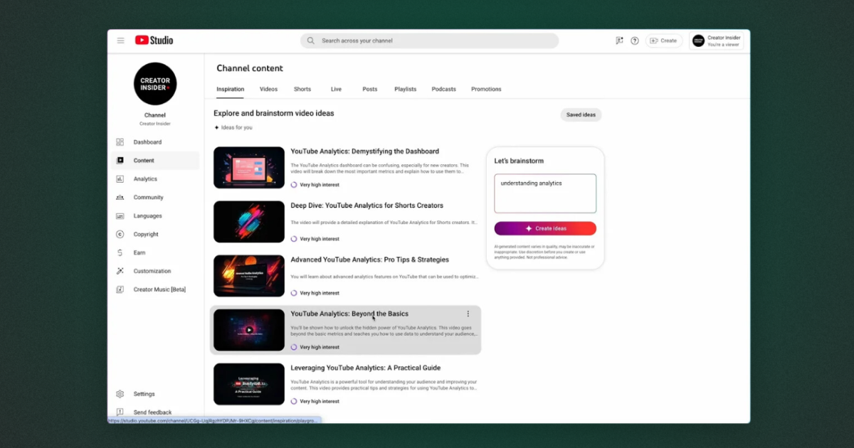 YouTube запустив ШІ-інструменти для створення контенту в Studio