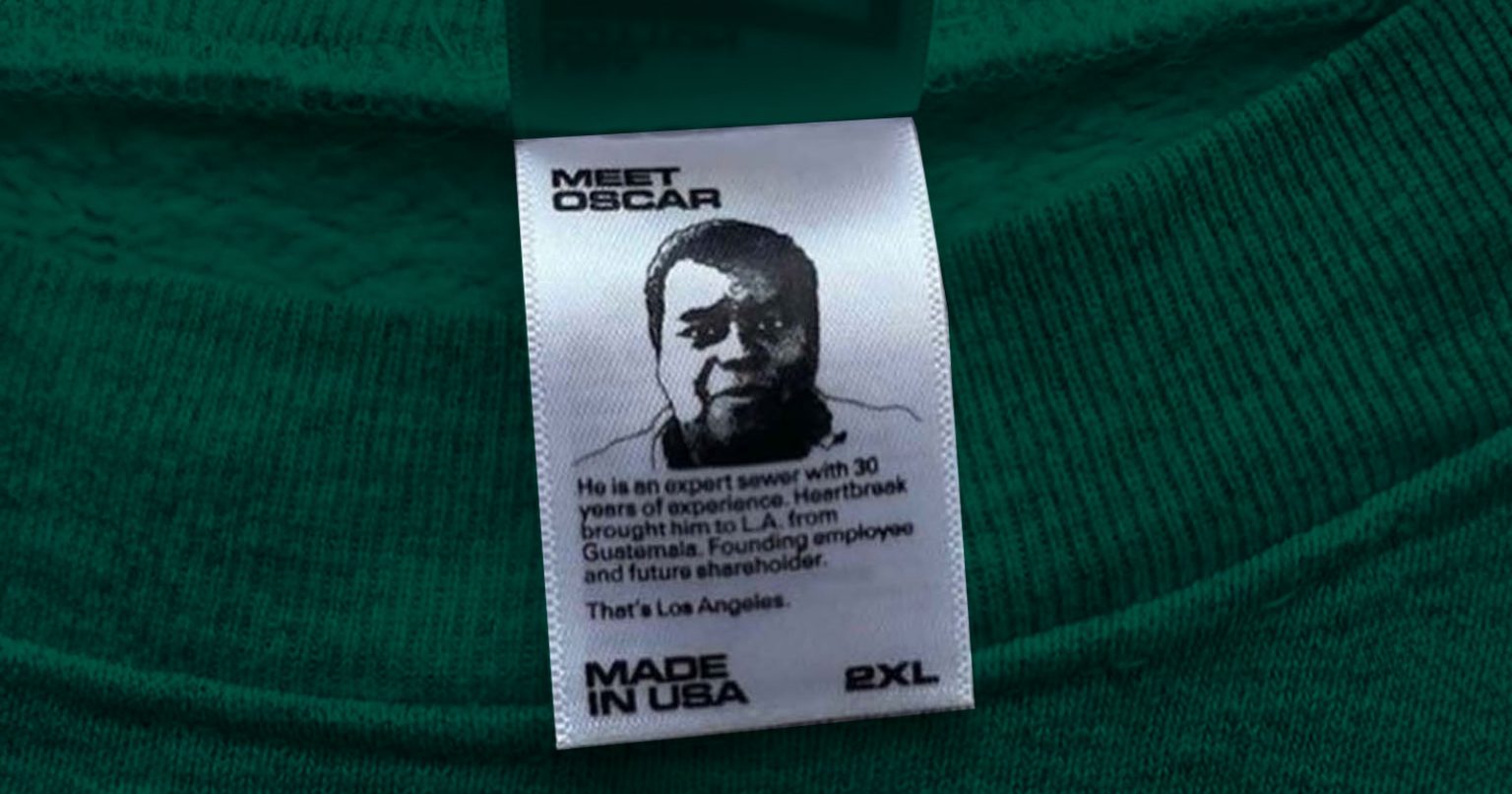Фото: Бренд одягу Los Angeles Apparel розробив бірки, які розповідають історії працівників