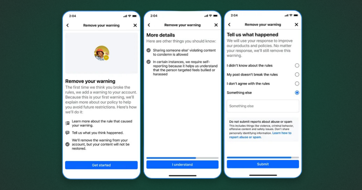 Meta дозволяє пройти навчання та уникнути покарання за порушення правил платформи