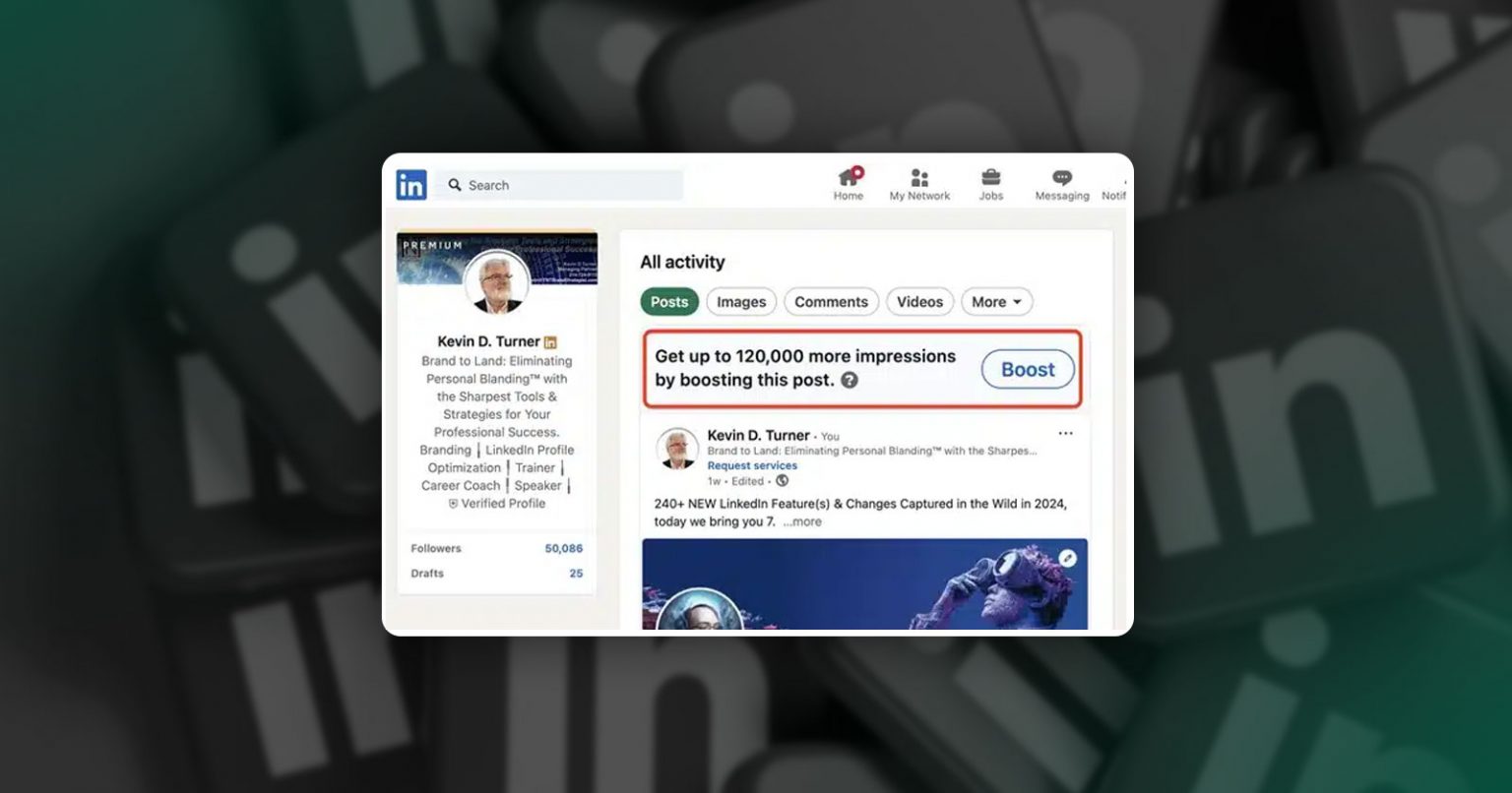Фото: LinkedIn тестує платну функцію для підвищення видимості дописів