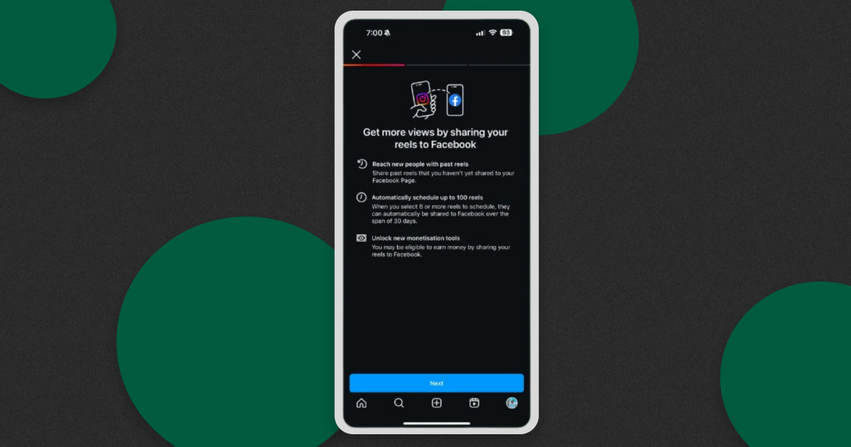 Instagram дозволив публікувати старі Reels на Facebook