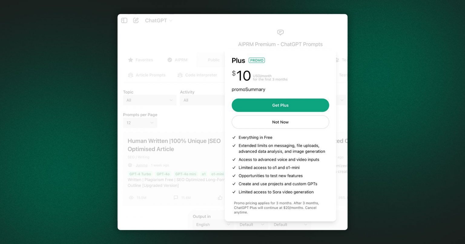 Фото: OpenAI може зменшити вартість підписки ChatGPT Plus до $10