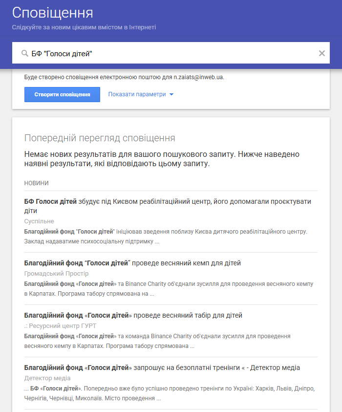 Google Alerts для моніторингу