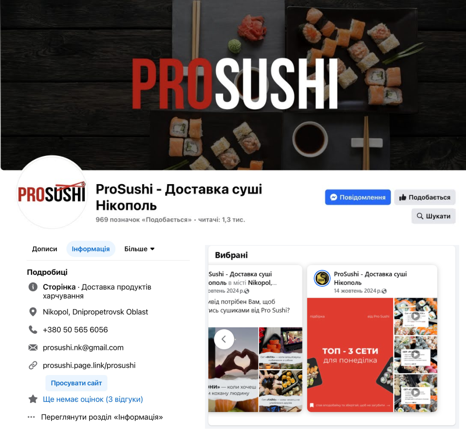 Фото: SMM-просування для ProSushi: від неактивного профілю до зростання охоплень втричі — кейс Inweb