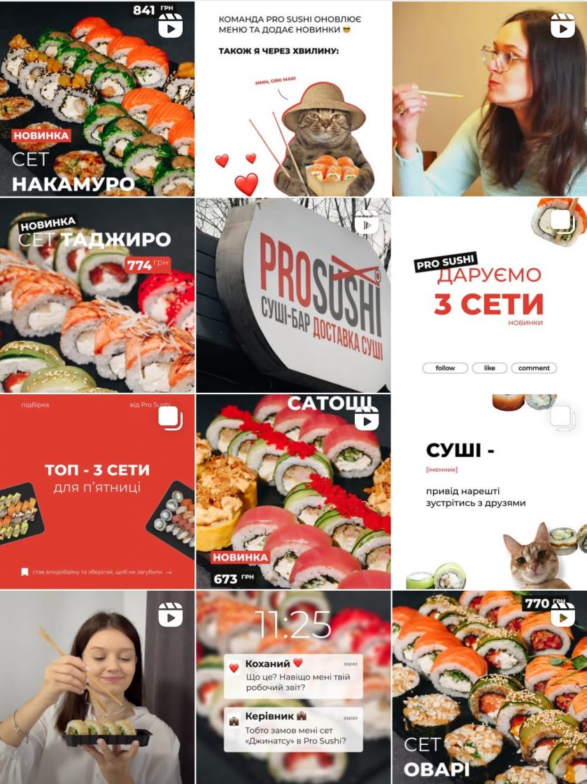 Фото: SMM-просування для ProSushi: від неактивного профілю до зростання охоплень втричі — кейс Inweb