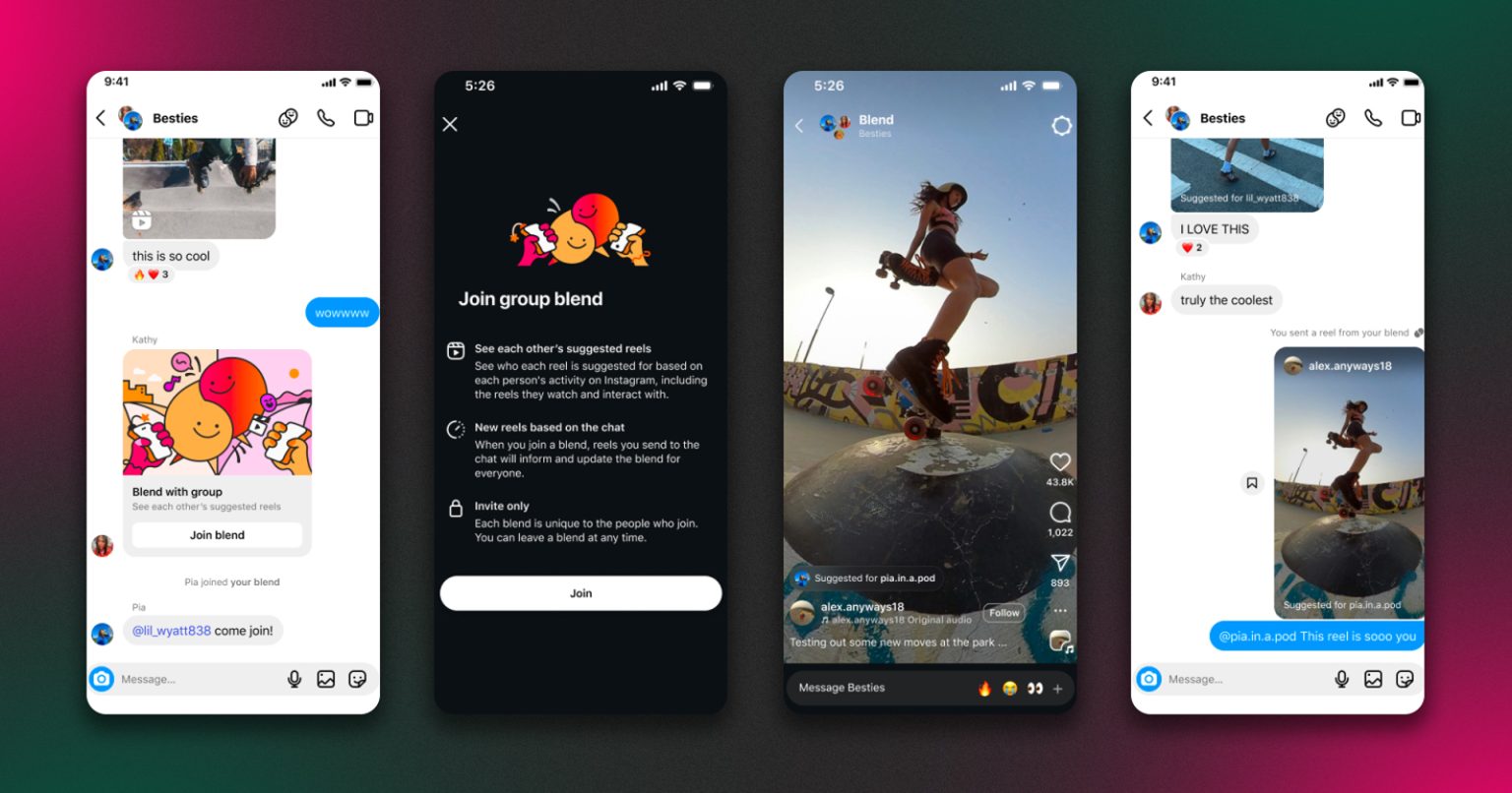 Instagram запускає Blend — спільну стрічку Reels для друзів у приватних чатах