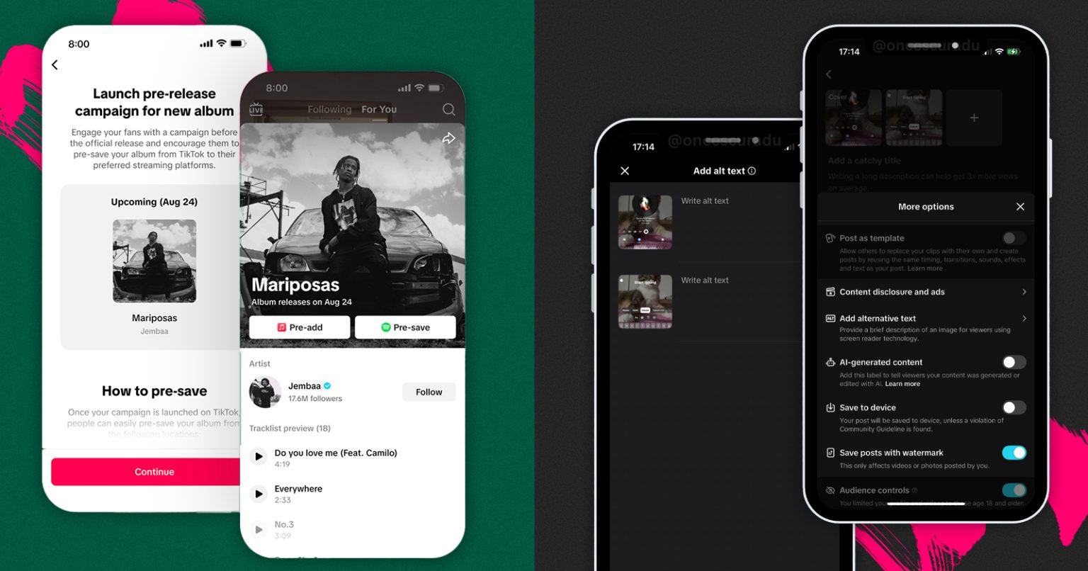 Фото: TikTok запускає платформу для музикантів і вводить ALT-описи до фото