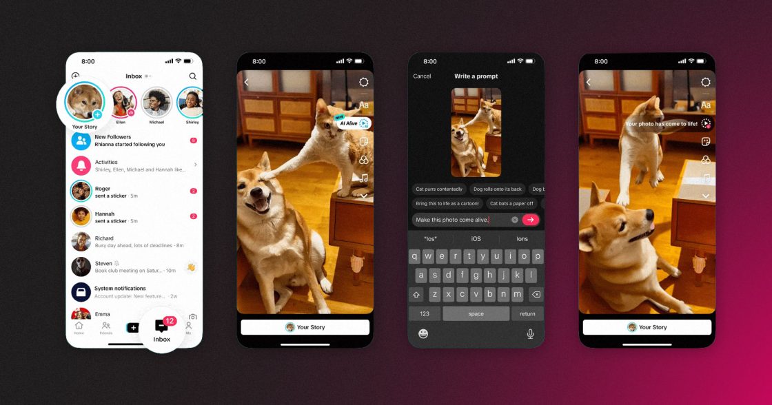 TikTok запустив AI Alive — функцію, яка створює відео з фото у Stories