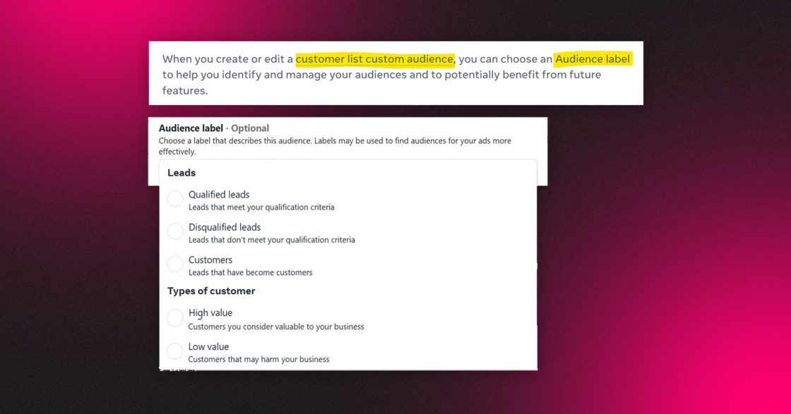 Meta запровадила мітки для аудиторій у списках клієнтів у Meta Ads