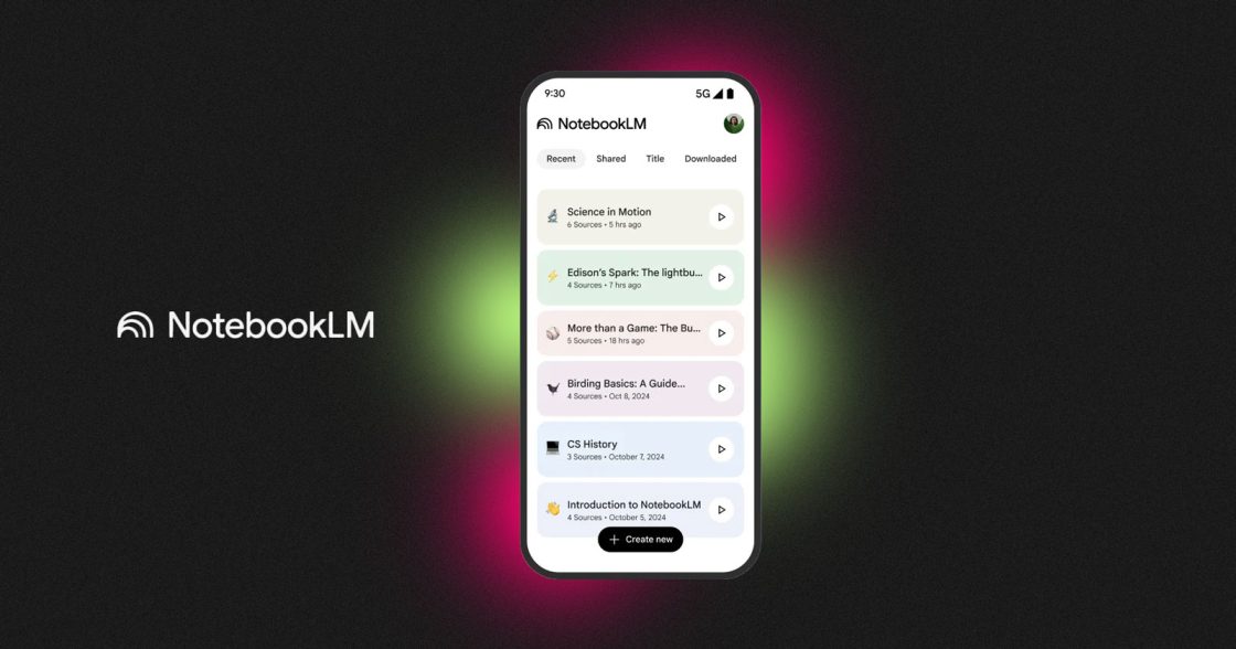 Google випустила мобільні версії NotebookLM — штучний інтелект для нотаток тепер на Android і iOS