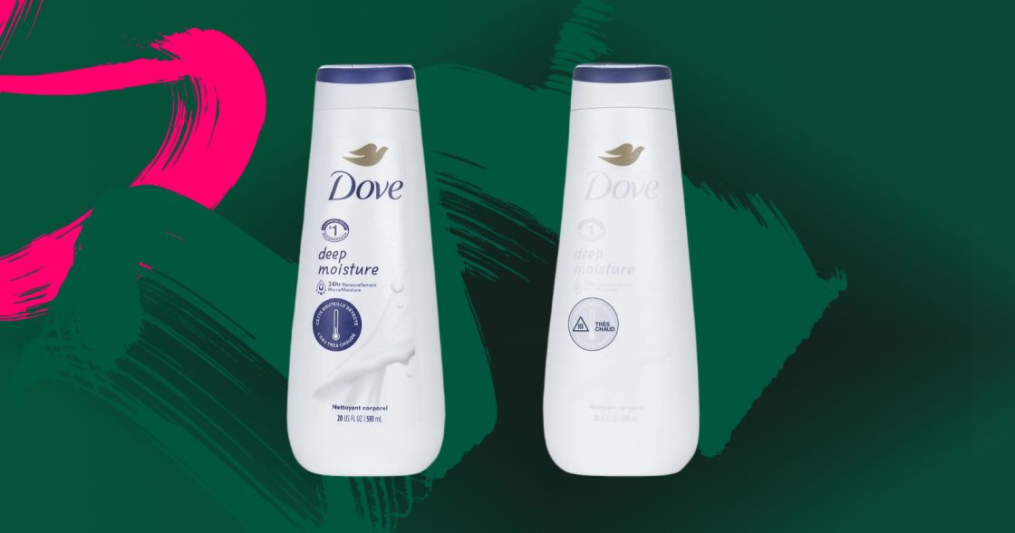 Dove презентував гель для душу з етикеткою, що попереджає про занадто гарячу воду
