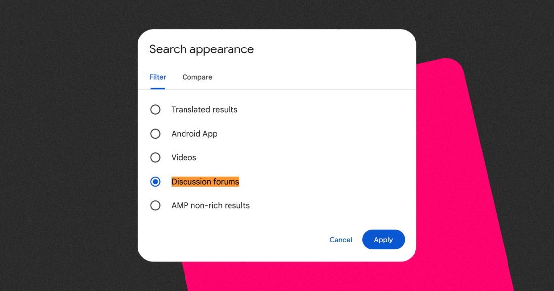 Google Search Console додала фільтр для пошукових результатів із форумів