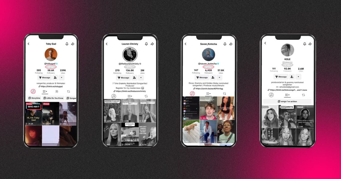 TikTok тестує позначку та окрему вкладку для авторів пісень у профілі