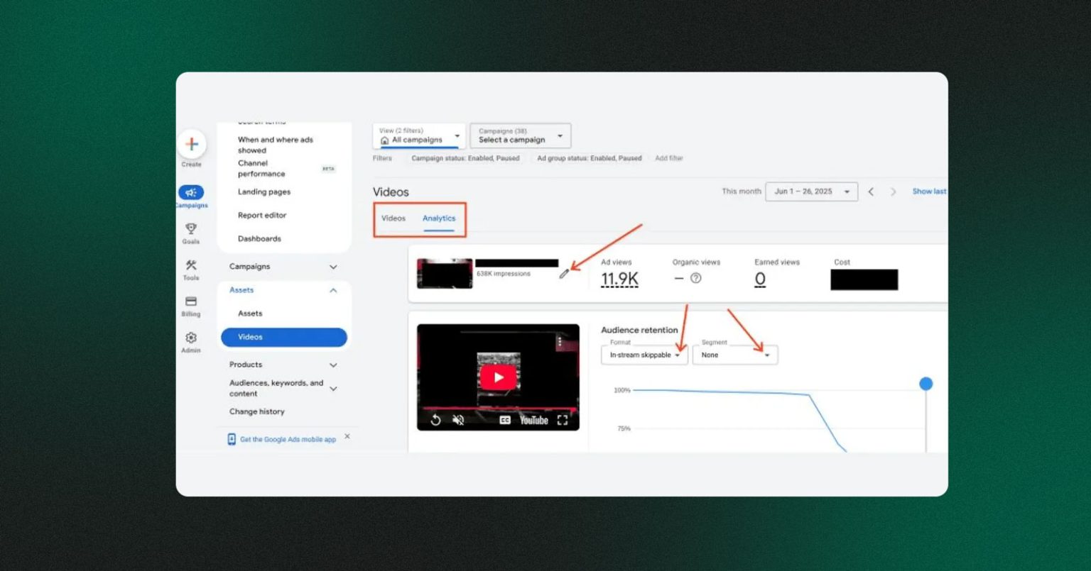 Google Ads додала вкладку для аналітики відео в рекламному кабінеті
