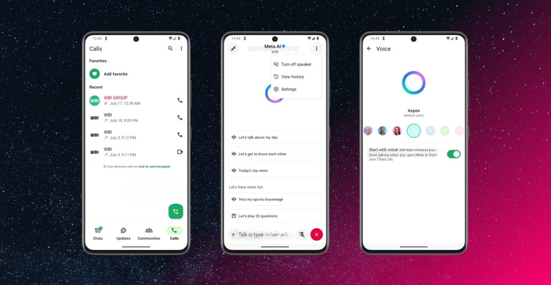 WhatsApp запускає голосові чати з Meta AI — поки що в бетаверсії