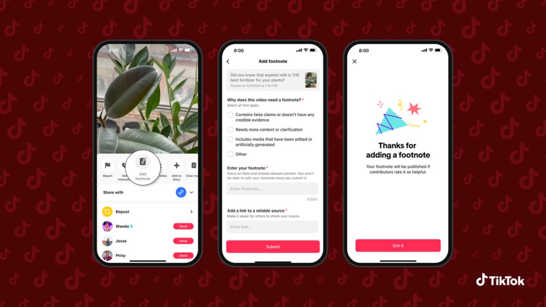 Фото: На відео TikTok з'являться примітки з перевіркою фактів від користувачів