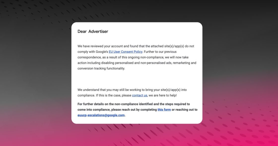 Google блокує рекламу в ЄС на сайтах без оновленого Consent Mode