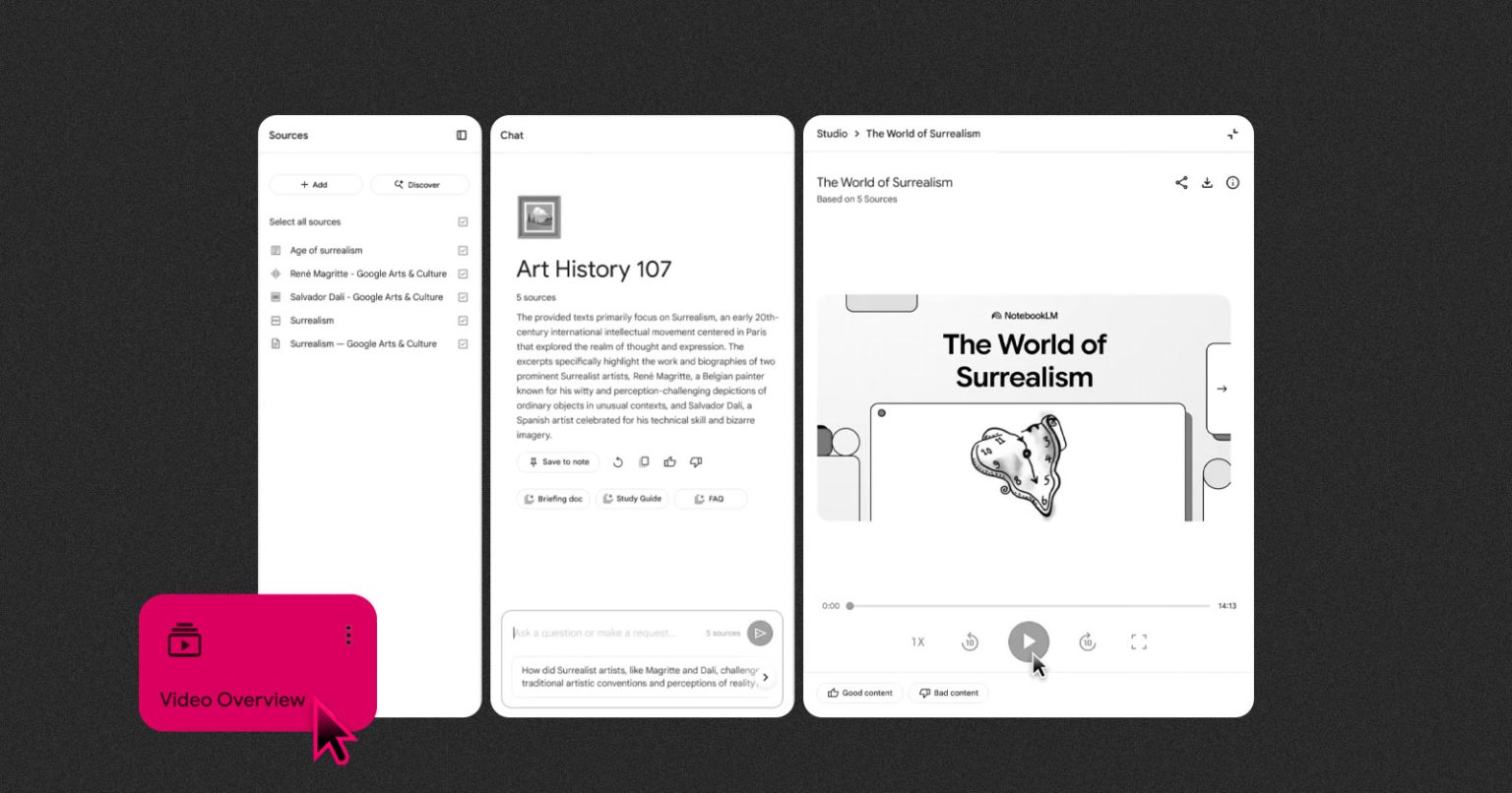 Google додала відеопідсумки, PDF і зображення до NotebookLM та AI Mode