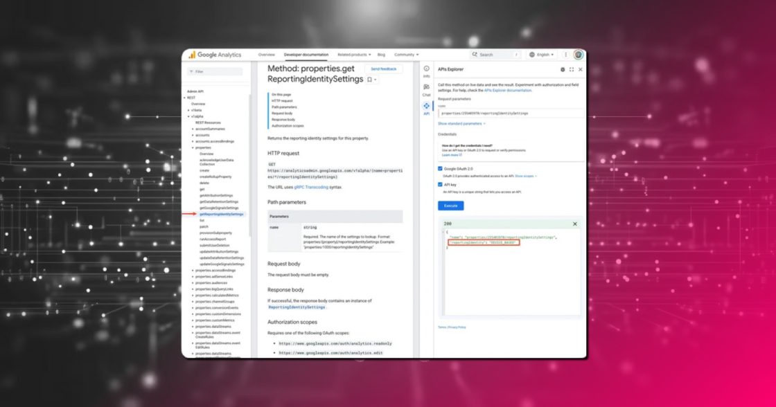Google Analytics 4 відкрив API-доступ до налаштувань ідентифікації у звітах