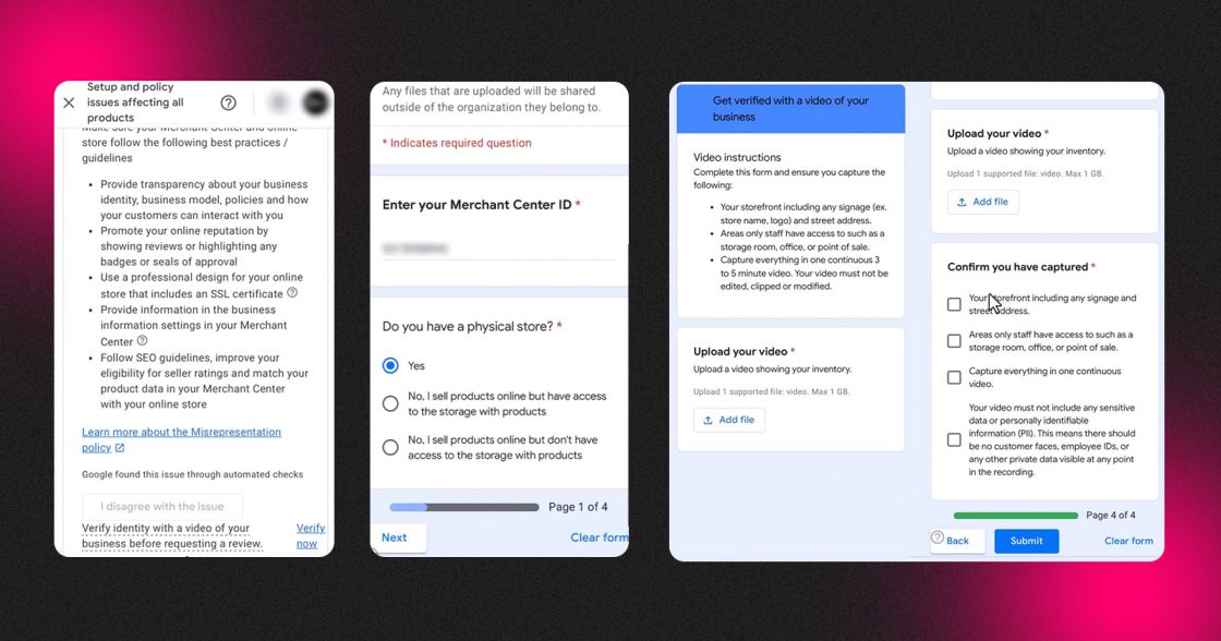 Google тестує відеоперевірку для розблокування акаунтів Merchant Center