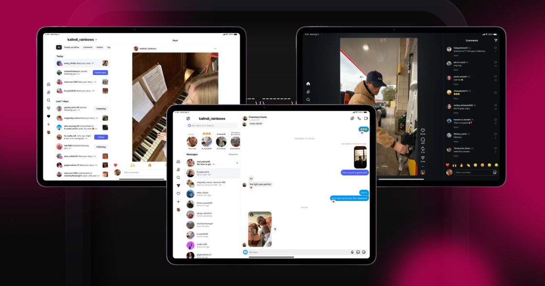 Instagram запустив офіційний застосунок для iPad з головним фокусом на Reels