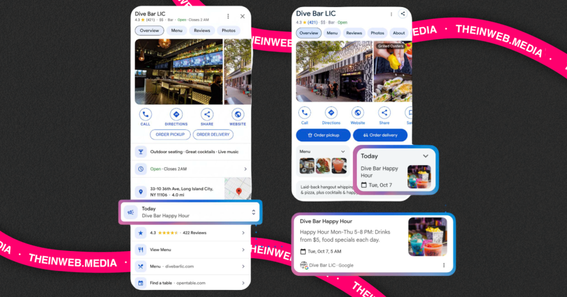 Google розширює функцію «Що відбувається» у бізнес-профілях для ресторанів і барів