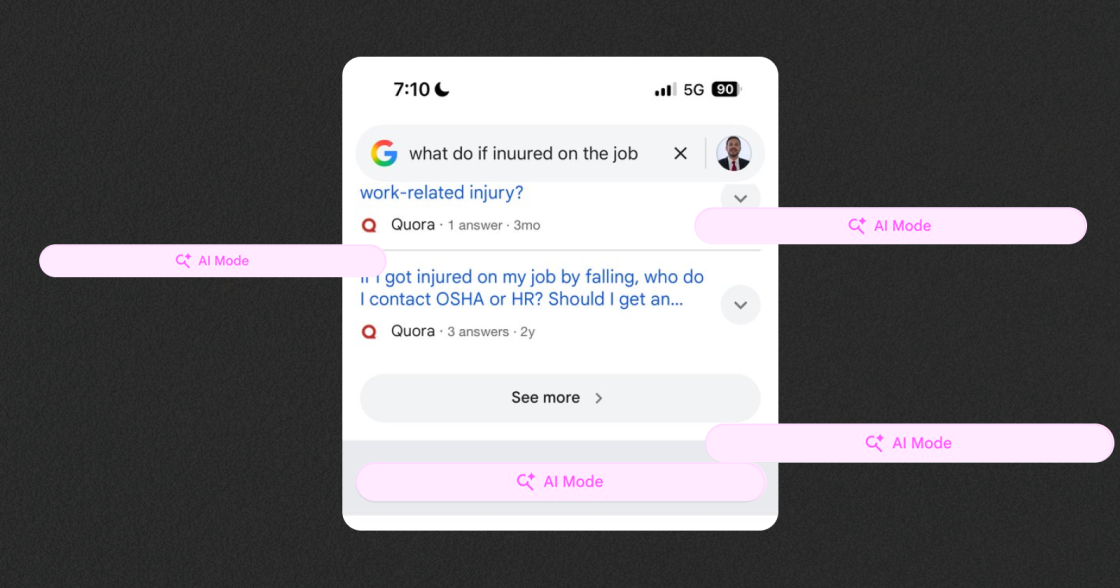 Google тестує кнопку історії AI Mode у локальних профілях пошуку