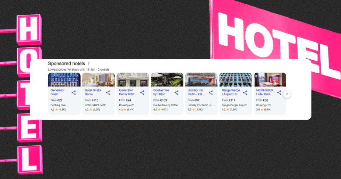 Google тестує кнопку «Поділитися» у рекламних оголошеннях готелів