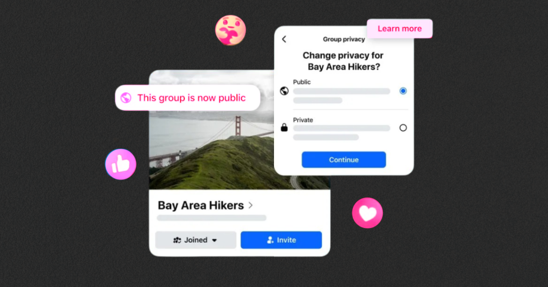 Facebook дозволила адміністраторам змінювати приватні групи на публічні без порушення конфіденційності