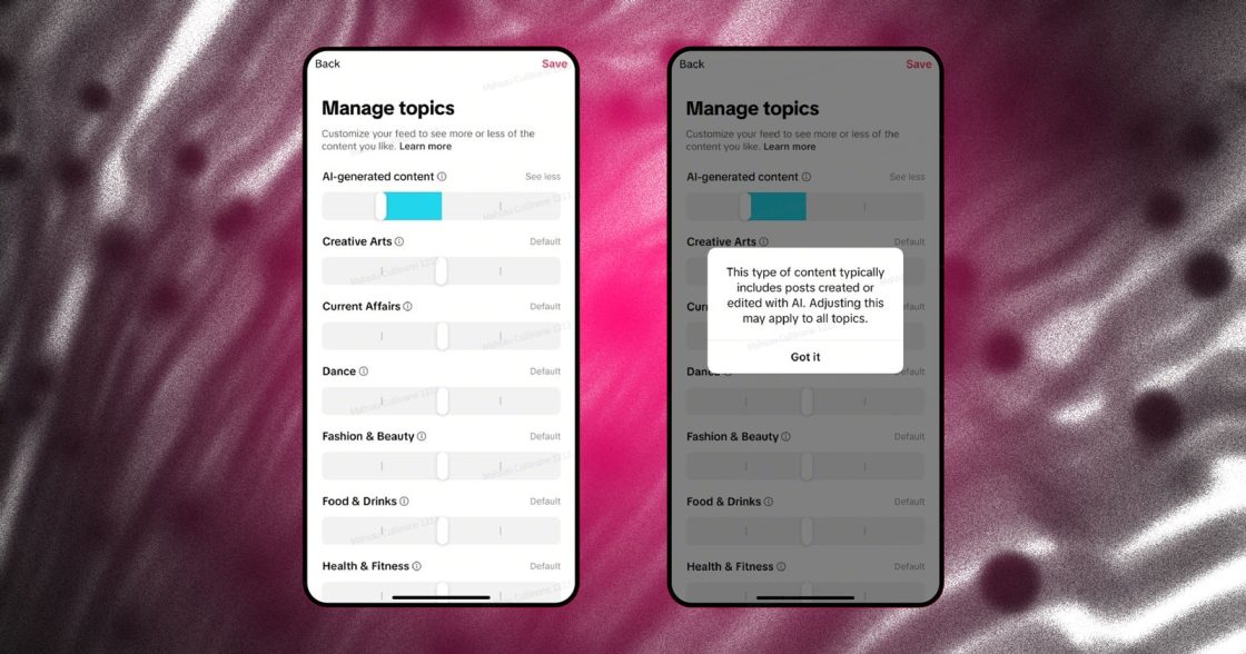 TikTok дозволить контролювати кількість ШІ-контенту у рекомендаціях