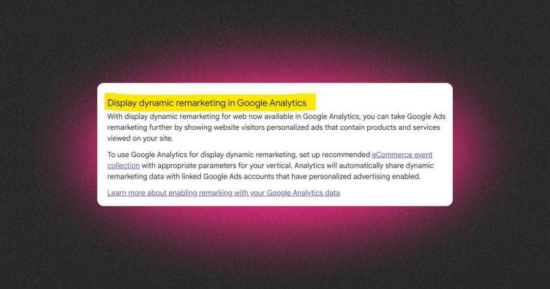 Google Ads дозволив використовувати дані ecommerce з GA для динамічного ремаркетингу