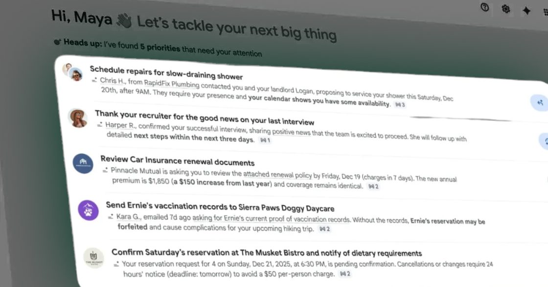 Google тестує AI Inbox у Gmail — ШІ аналізує листи та формує список завдань