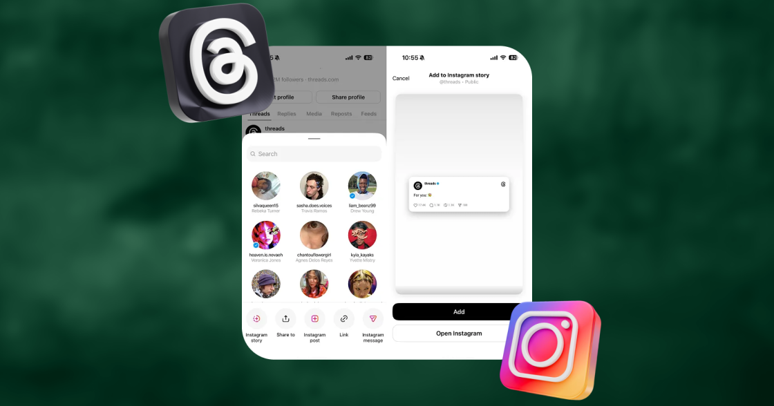 Threads спростила репости в Instagram Stories без виходу з застосунку