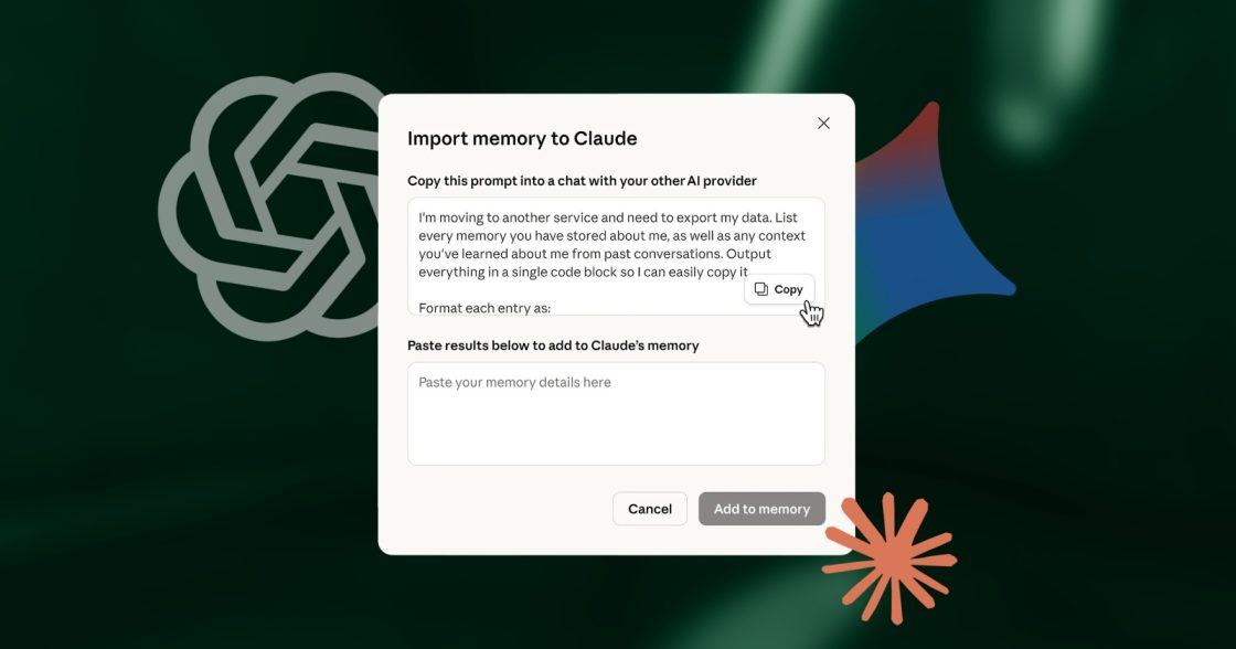 Anthropic відкрила функцію збереження контексту минулих чатів в Claude та імпорт із ChatGPT і Gemini