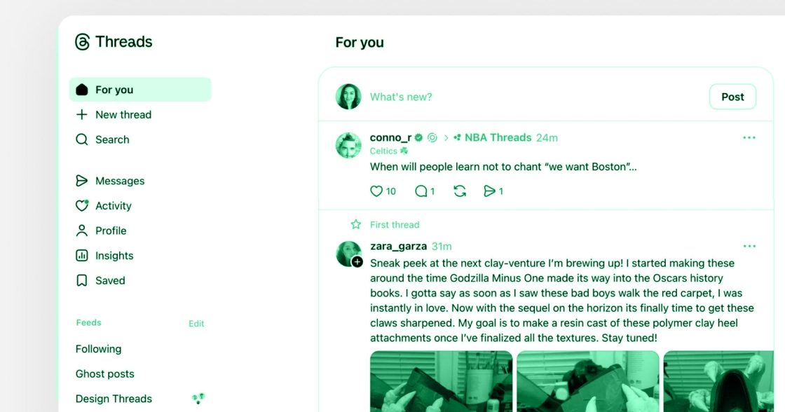 Meta тестує редизайн Threads у браузері з Direct Messages і новою навігацією