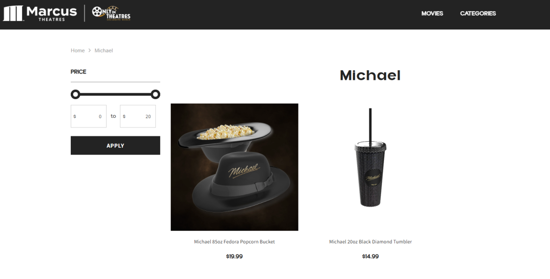 Фото: Американські кінотеатри випустили колекційний мерч до прем’єри фільму про Майкла Джексона