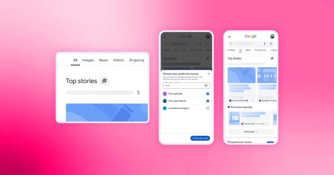 Google запустив Preferred Sources — функцію, яка дозволяє обирати новинні джерела в пошуку