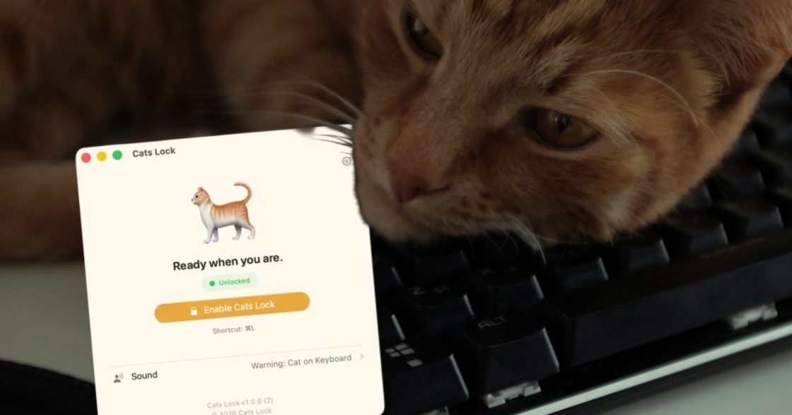 Cats Lock для macOS блокує клавіатуру від котів, які ходять по ноутбуку