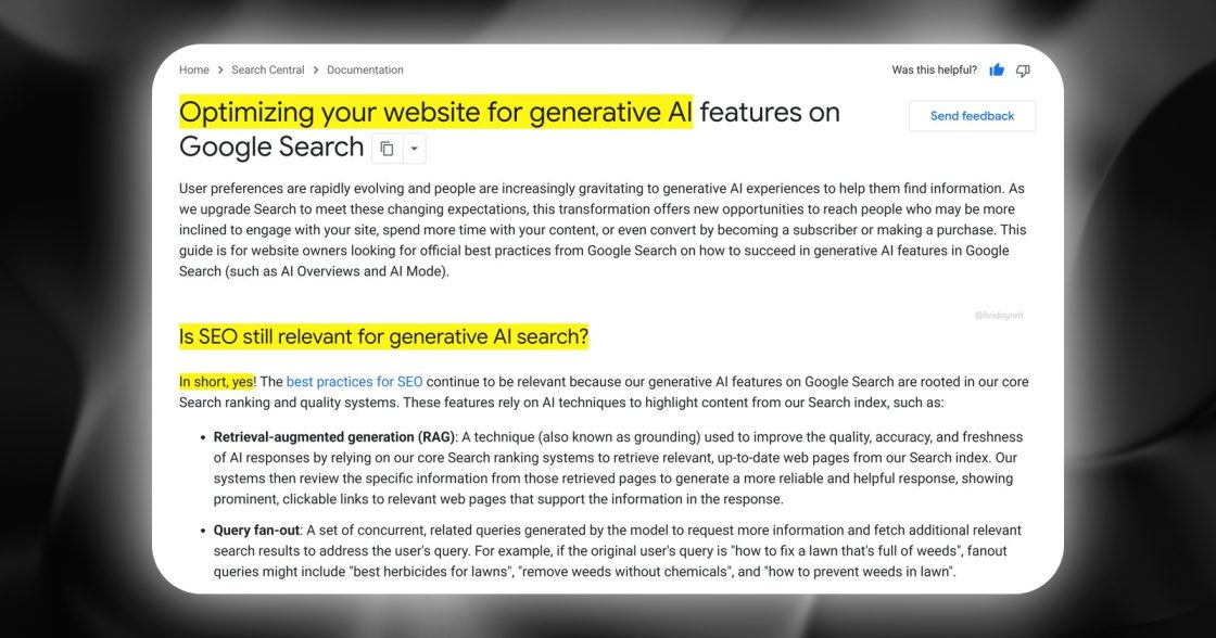 Google опублікувала офіційний гайд з оптимізації сайтів для AI Search