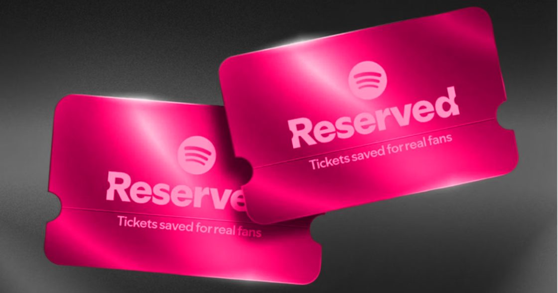Spotify тестує систему Reserved для продажу квитків на концерти через дані прослуховувань