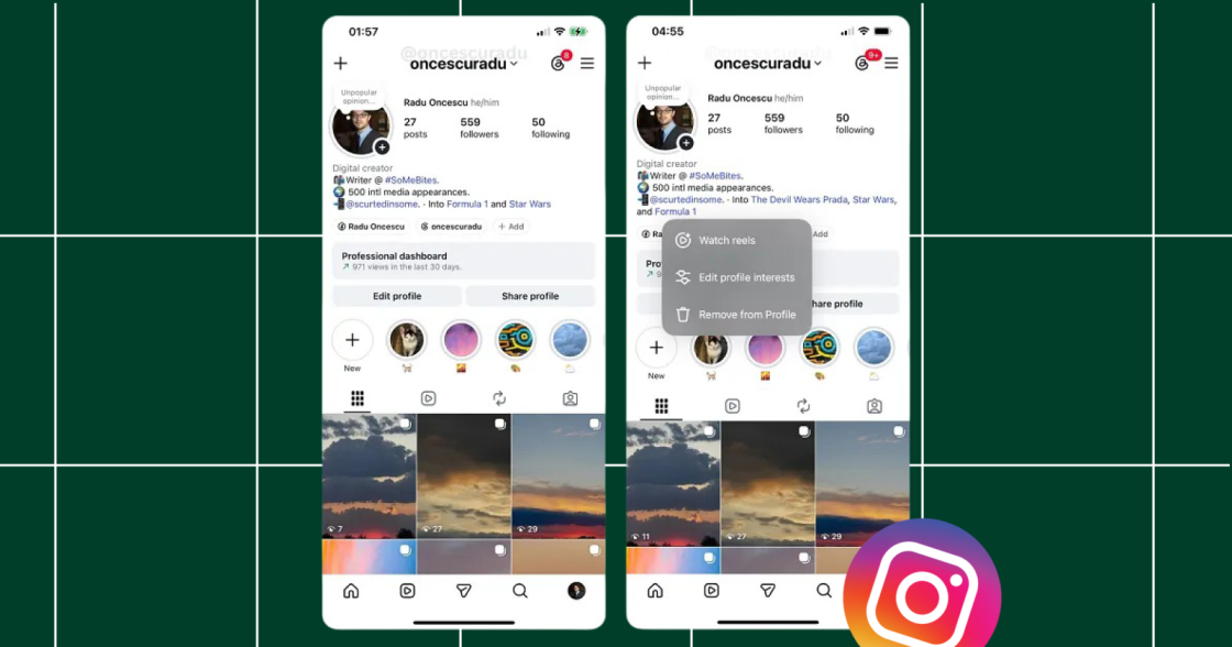 Instagram тестує відображення інтересів у профілях