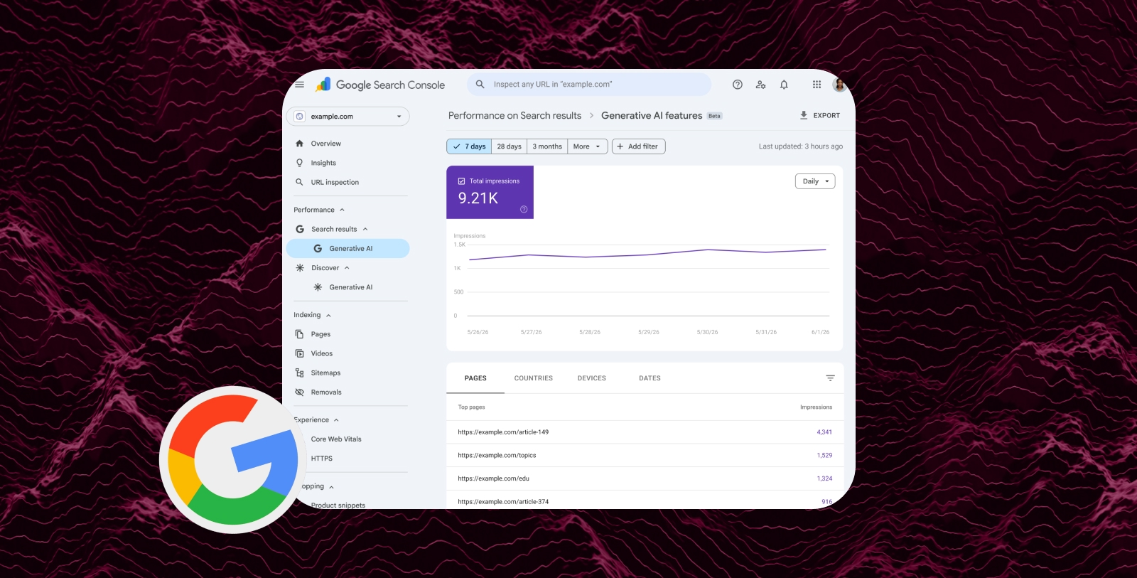 Google Search Console почала показувати статистику для AI Overviews і AI Mode та тестує кнопку відмови від ШІ-видачі