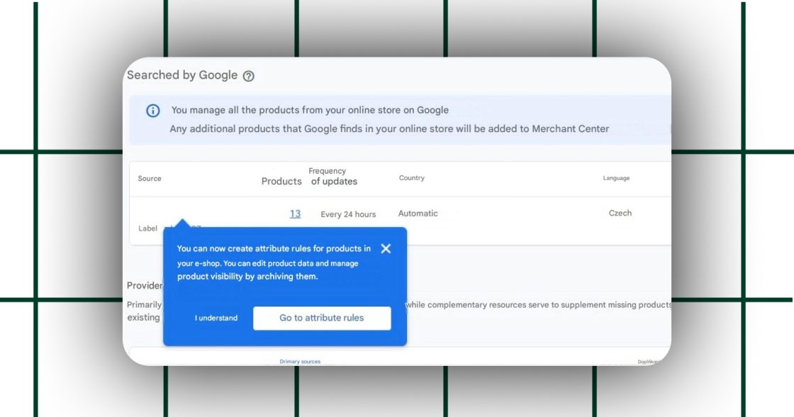 Google Merchant Center дозволив застосовувати правила атрибутів до автоматично знайдених товарів