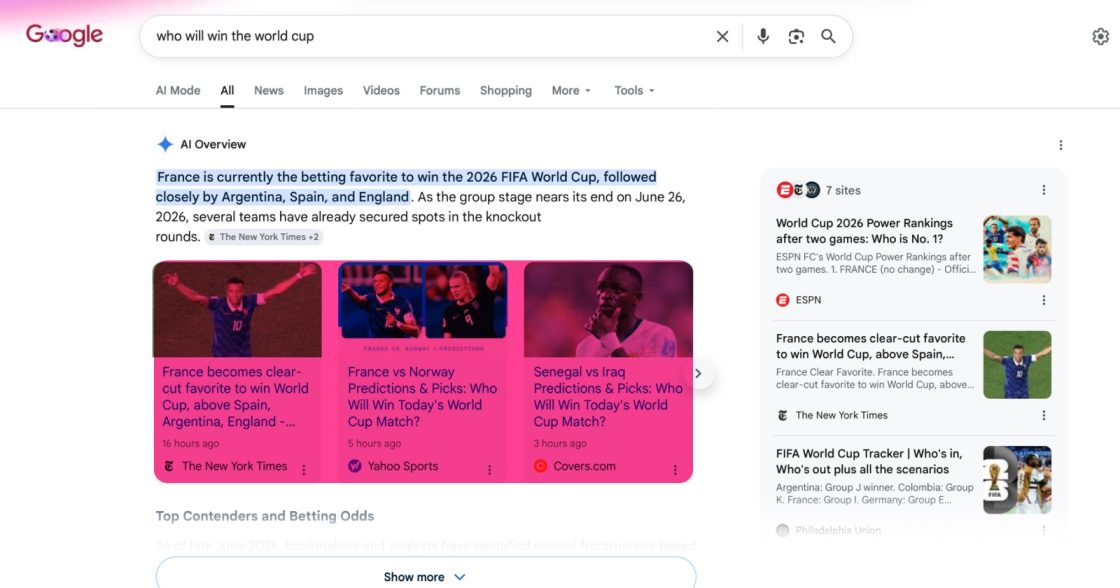 Google почала показувати карусель новин у AI Overviews для актуальних пошукових запитів