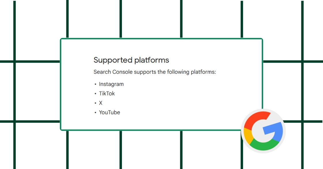 Google Search Console почала показувати статистику Instagram, TikTok, X і YouTube в пошуку