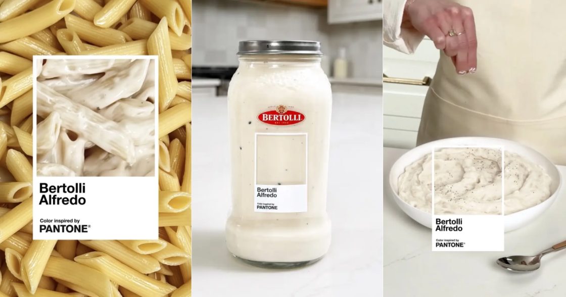 Бренд соусів Bertolli створив офіційний колір для свого соусу Alfredo у співпраці з інститутом кольору Pantone 
